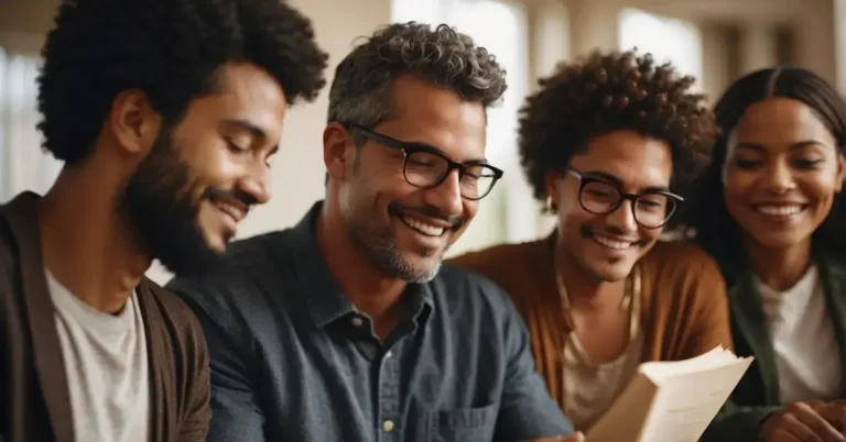 20+ Spiritual Friendship Quotes For A Deeper Connection 2024 240 Spiritual Friendship Quotes: A group of diverse individuals reading and sharing meaningful quotes about spiritual friendship