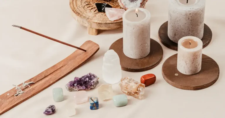10 Crystals For Meditation You Must Have 2024 98 Crystals For Meditation: crystals and candles stay on the table