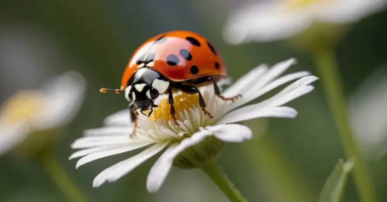 20+ Spiritual Meaningful Ladybug Tattoo Ideas I am obsessed with in 2024 92 Spiritual Meaningful Ladybug Tattoo: A ladybug perched on a delicate flower, symbolizing spiritual significance