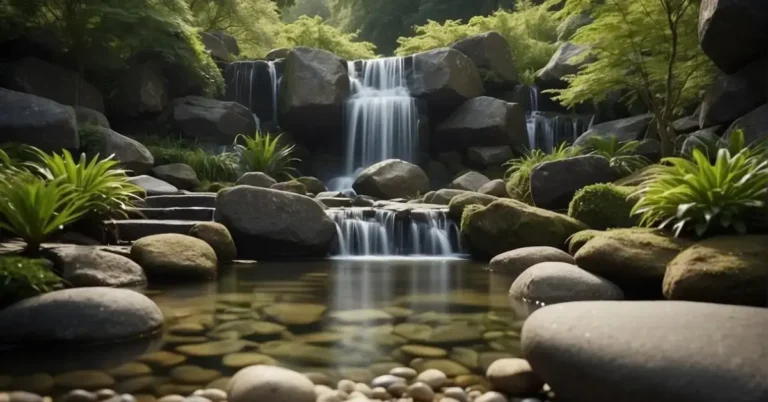 20+ Waterfall Zen Garden Ideas You Will Absolutely Adore 2024 1 waterfall zen garden: A serene waterfall cascades into a tranquil Zen garden, surrounded by lush greenery and smooth pebbles