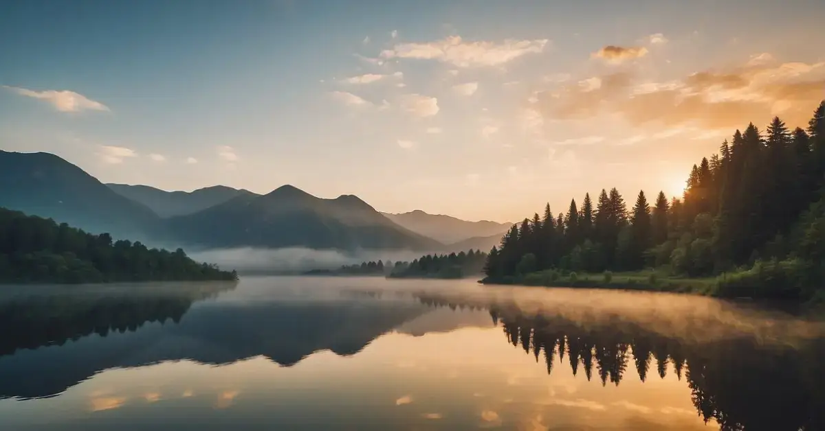 20+ Spiritual Wallpaper For Iphone 2024 You´ll Love 1 Spiritual Wallpaper For Iphone: A serene landscape with a glowing sunrise over a misty mountain range, surrounded by lush greenery and a calm, reflective lake