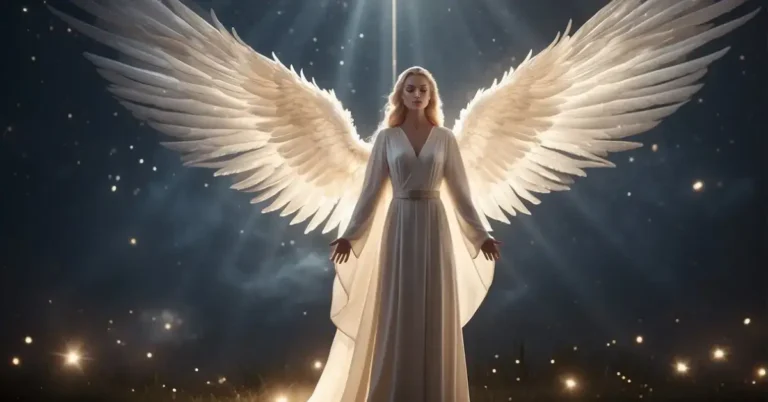 999 Angel Number Significance: Symbolism and Impact 2024 6 999 Angel Number: A glowing angelic figure hovers above a number 999, surrounded by celestial light and a sense of divine presence