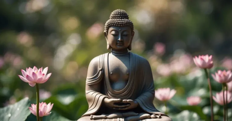 20+ Buddha Tattoo Design You Will Absolutely Love 2024 10 Buddha Tattoo Designs: A serene Buddha statue sits amidst blooming lotus flowers and swirling waves, symbolizing enlightenment and inner peace