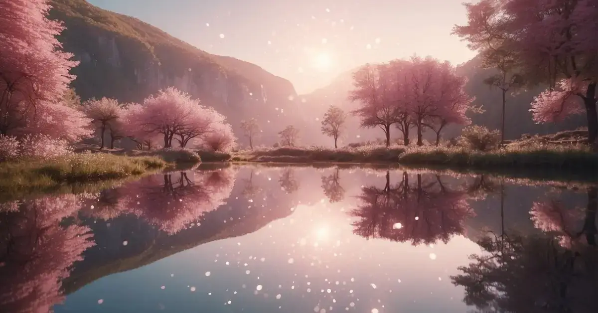 20+ Pink Spiritual Aesthetic You Will Absolutely Adore 2024 1 Pink Spiritual Aesthetic: A serene pink landscape with floating spiritual symbols and soft, ethereal lighting