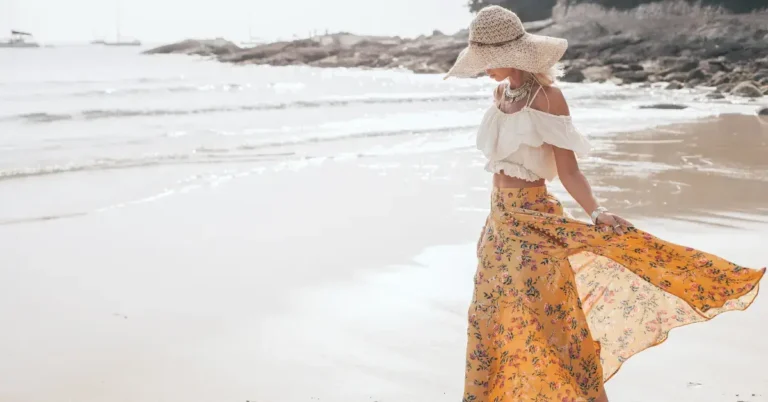 20+ Spiritual Fashion Boho Style You Will Adore 2024 1 Spiritual Fashion Boho Style: a woman is on the beach and wear a boho dress