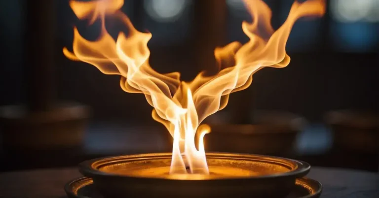 Spiritual Meaning Of Fire: Unveiling Mystical Essence 2024 10 Spiritual Meaning of Fire: A vibrant flame dances atop a sacred altar, emanating warmth and illumination, symbolizing transformation and spiritual enlightenment