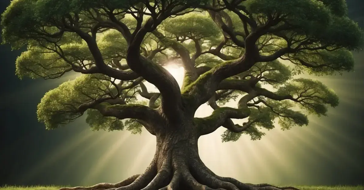 Tree of Life Meaning: Exploring Symbolism 2024 1 Tree of Life Meaning: A majestic tree with twisting branches and lush foliage, symbolizing growth, connection, and the cycle of life