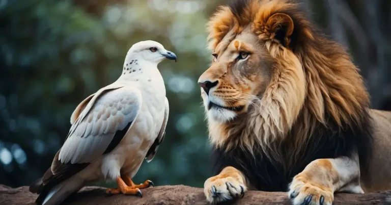 Spiritual Meaning Of Animals In Dreams: Messages 2024 4 Spiritual Meaning of Animals in Dreams: Animals in a dream: A lion and a dove peacefully coexist, symbolizing strength and peace in the spiritual realm
