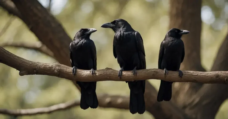 Spiritual Meaning of Crows: Mystery Behind these Birds 2024 5 Spiritual Meaning of Crows: A murder of crows perched on ancient tree branches, surrounded by symbols of spirituality and cultural significance
