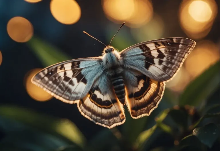 Spiritual Meaning of Moths: Mystical Significance 2024 2 Spiritual Meaning of Moths: Moths flutter around a glowing orb, symbolizing spiritual guidance and transformation in dreams