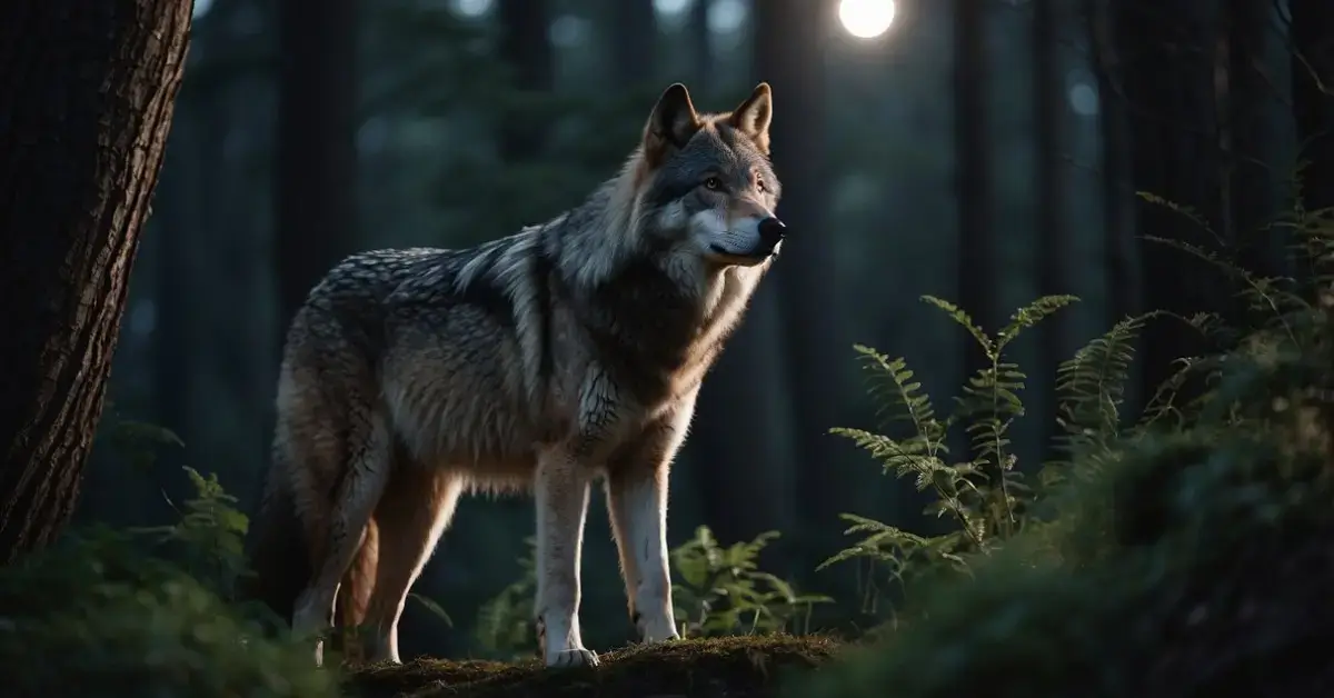 Animal Spirit Guides: Discover Your Spiritual Companions 2024 1 Animal Spirit Guides: A wolf stands tall in a moonlit forest, its piercing eyes focused ahead. A bear and owl watch from the shadows, while a snake slithers through the underbrush