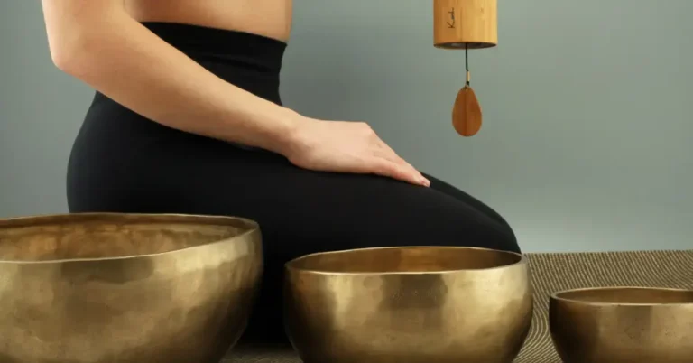 How To Raise Your Vibration: Tips for Positive Energy 2024 6 how to raise your vibration: a woman sits next to singing bowls