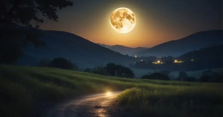 Can't Sleep Full Moon Spiritual Meaning: Mysteries 2024 5 Can't Sleep Full Moon Spiritual Meaning: A serene night with a glowing full moon, casting a soft, ethereal light over a tranquil landscape, evoking a sense of spiritual connection and peacefulness