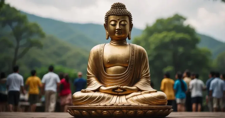 How Tall Was Buddha: Unraveling the Legend 2024 30 How Tall Was Buddha: How Tall Was Buddha: The Buddha, a towering figure, stood at over 6 feet tall, surrounded by followers in a serene, peaceful setting