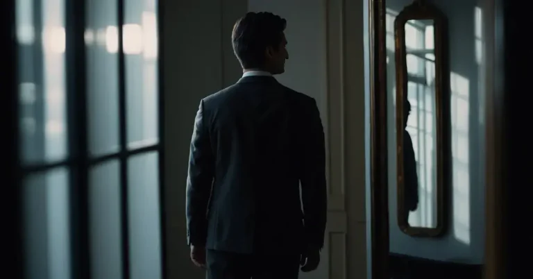How To Do Shadow Work: Friendly Guide To Self-Discovery 2024 1 How To Do Shadow Work: A figure standing in front of a mirror, facing their own reflection, surrounded by dark shadows that they are actively working to confront and heal