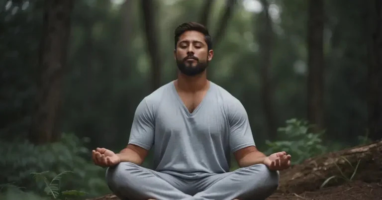 How To Meditate In Type Soul: Simple Steps for Inner Peace 2024 4 How To Meditate In Type Soul: A serene figure sits cross-legged, surrounded by a peaceful aura. Their eyes are closed, and their posture is relaxed, exuding a sense of inner calm and focus