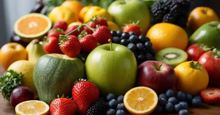 How To Raise Your Vibration With Food: Healthier Life 2024 5 How To Raise Your Vibration With Food: A vibrant array of colorful fruits, vegetables, and whole grains arranged in a harmonious display, emitting an aura of energy and vitality