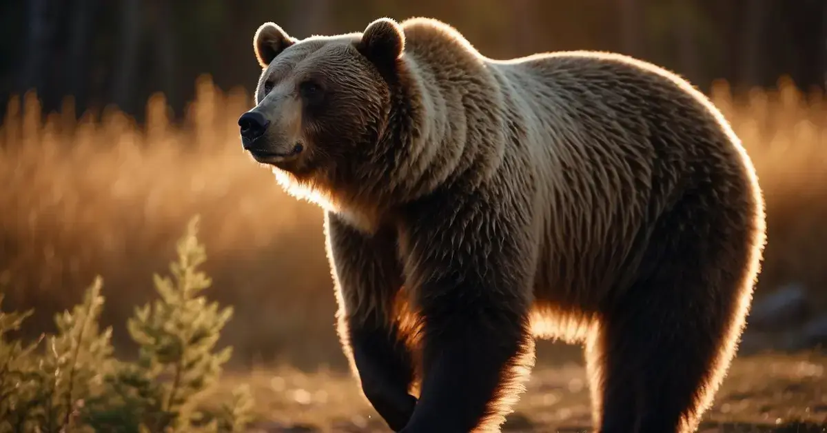 Spiritual Meaning Of Bears In Dreams: Their Symbolism 2024 1 Spiritual Meaning of Bears in Dreams: A bear stands tall, surrounded by a radiant glow, symbolizing strength, protection, and introspection in dreams