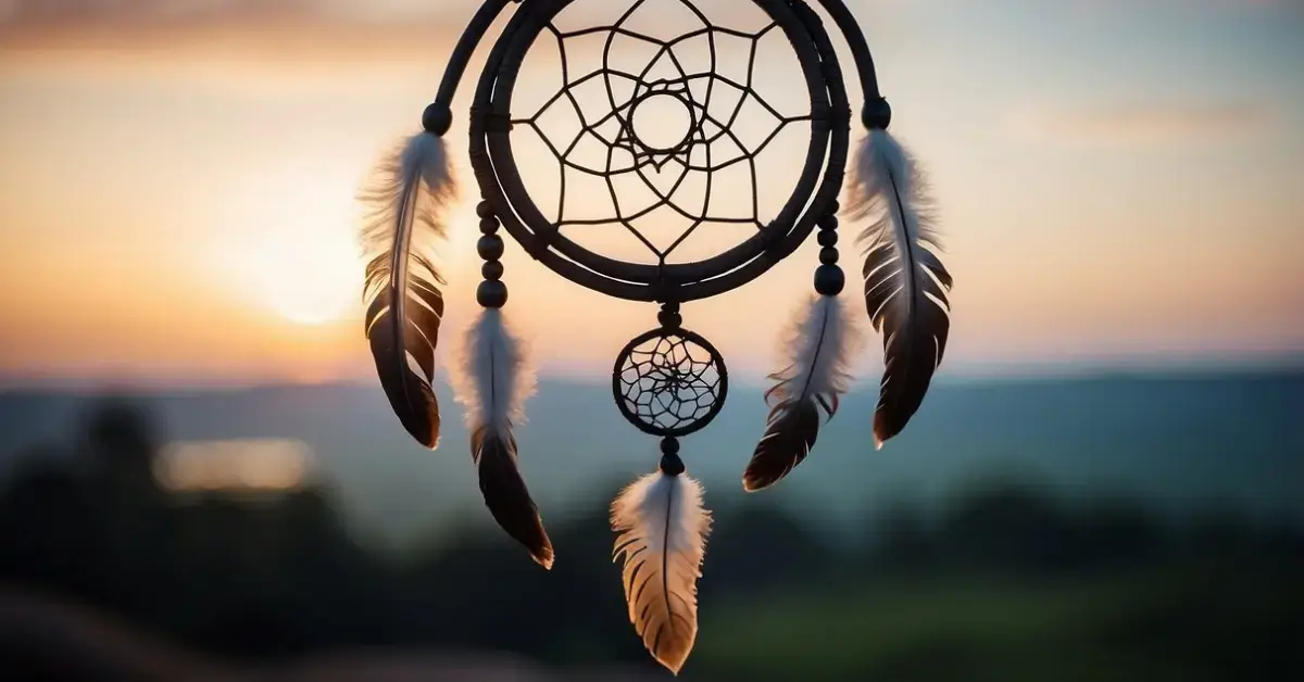 Spiritual Meaning Of Tattoo In A Dream: Hidden Messages 2024 1 Spiritual Meaning Of Tattoo In A Dream: A dreamcatcher tattoo hovers above a serene landscape, surrounded by symbolic elements like feathers, beads, and a crescent moon