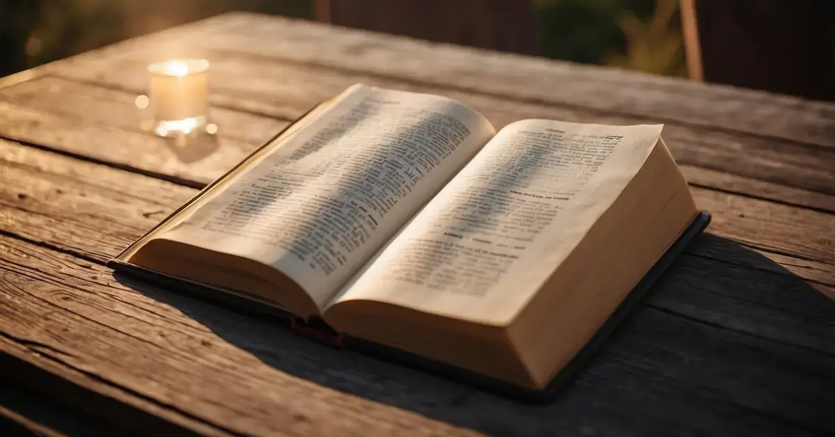 How Do You Meditate On God's Word: Spiritual Reflection 2024 1 How Do You Meditate On God's Word: A serene landscape with an open Bible resting on a wooden table, surrounded by a soft glow of light. The pages of the book gently flutter as a sense of peace and contemplation fills the air
