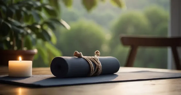 How To Practice Yoga As A Christian: Blending Faith 2024 10 How To Practice Yoga As A Christian: A serene setting with a cross and yoga mat, symbolizing the integration of Christian faith and yoga practice. Peaceful atmosphere with soft lighting and a sense of spiritual connection