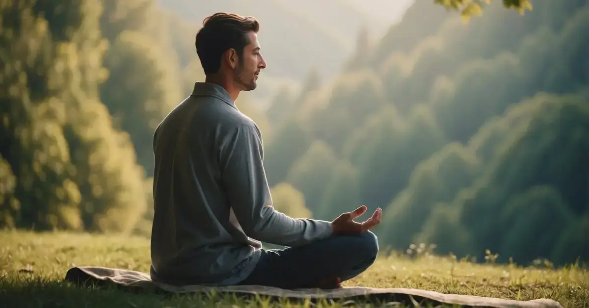 Joe Dispenza Meditation: Transform Your Mind And Life 2024 1 Joe Dispenza Meditation: A serene setting with a person meditating, surrounded by nature and peaceful surroundings. The person is focused and calm, with a sense of inner peace and tranquility