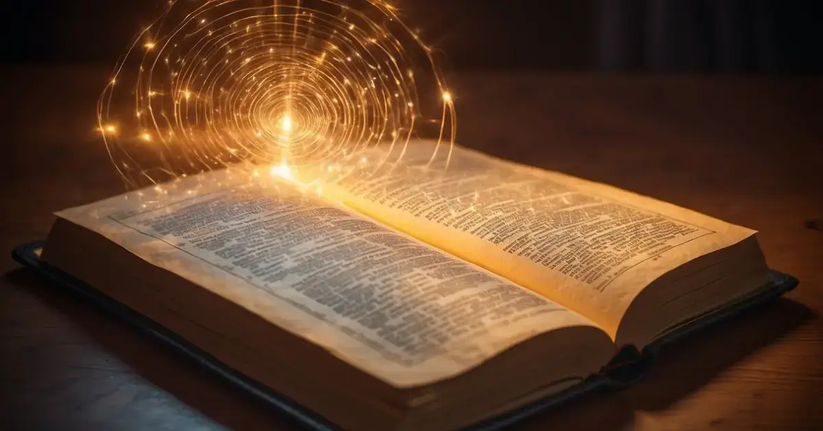 Protection Spell: A glowing force field surrounds an ancient spellbook, emanating warmth and security