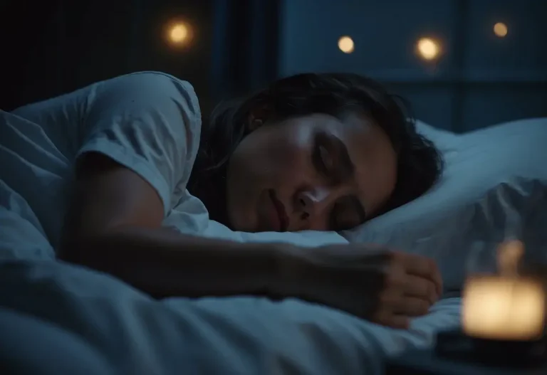 Side Effects Of Drinking Moon Water: What You Need To Know 2024 8 Side Effects Of Drinking Moon Water: A person lying in bed, clutching their stomach in pain, while tears stream down their face. The room is dimly lit, with a bottle of moon water on the bedside table
