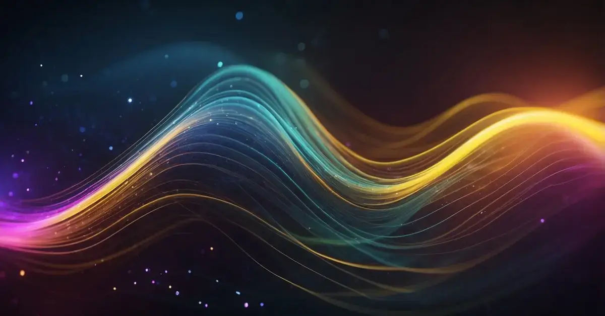 Sound Healing Frequencies: Vibrant sound waves radiate from a central source, enveloping the space with a sense of harmony and tranquility. The frequencies create a visual symphony of colorful patterns and shapes, evoking a feeling of relaxation and well-being