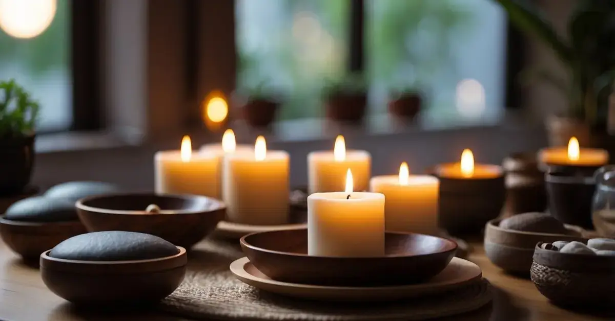 Sound Healing Meditation: Discover Inner Peace 2024 1 Sound Healing Meditation: A serene room with soft lighting, cushions, and instruments like singing bowls and tuning forks arranged for a sound healing meditation session