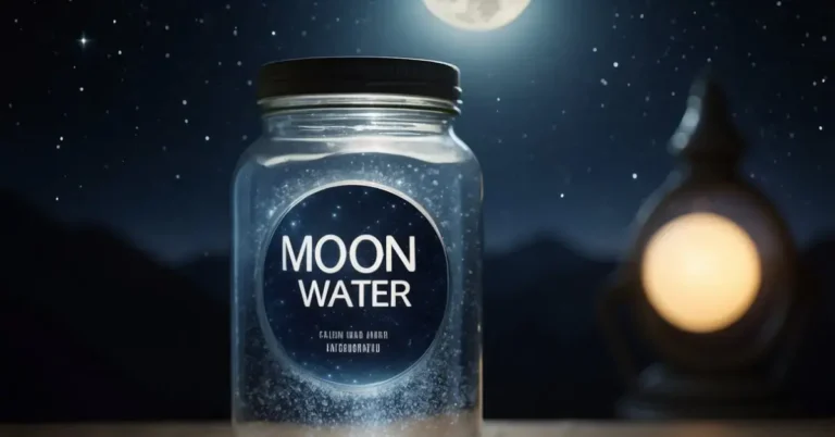 How To Use Moon Water: Simple Rituals For Everyday Magic 2024 3 How To Use Moon Water: A glass jar filled with water sits under a full moon, absorbing its energy. A label reads "Moon Water" with instructions on usage